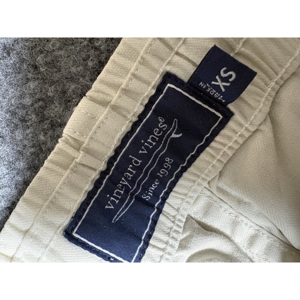 Vineyard Vines Chino Shorts Mens XS Beige Canvas 7" Inseam Drawstring Casual - Picture 4 of 5